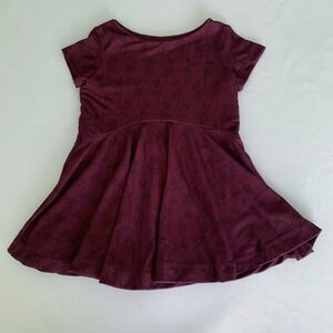 Botanical Floral Short Sleeve Skater Twirl Dress Baby Girl 6M* Burgundy Red Cute